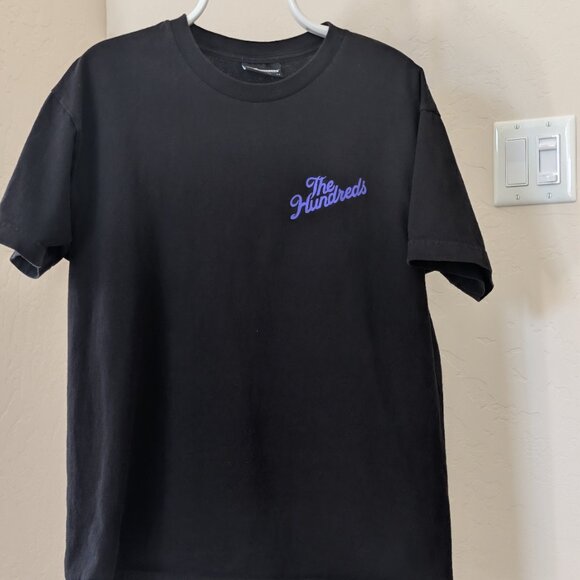 The Hundreds Black Shirt – Purple Cursive Slant Logo – Size Large - Picture 2 of 3